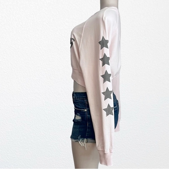 Recycled Karma The Runaways Joan Jett Cropped Sweatshirt SZ XS Petal - Picture 6 of 12